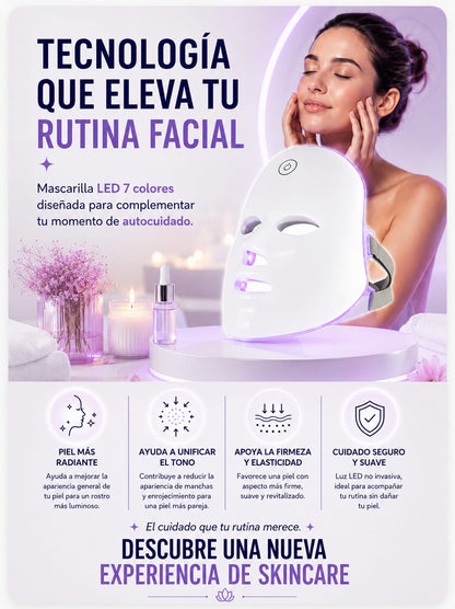 MASCARA FACIAL LED 7 COLORES PRO + ENVIO GRATIS