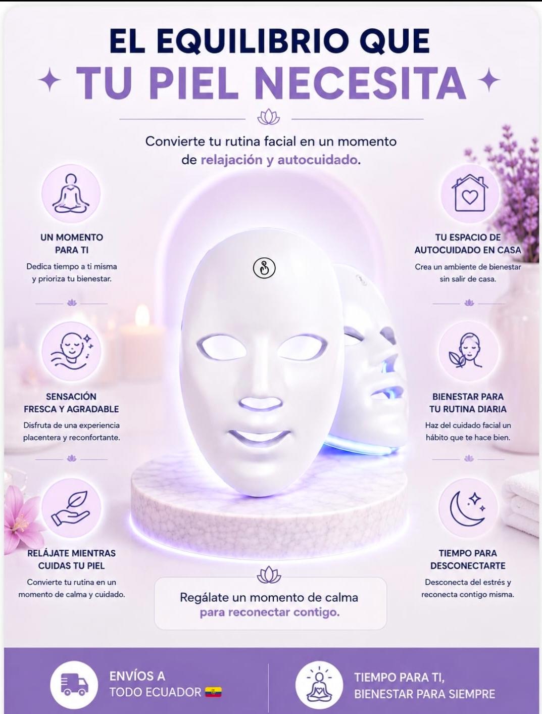 MASCARA FACIAL LED 7 COLORES PRO + ENVIO GRATIS