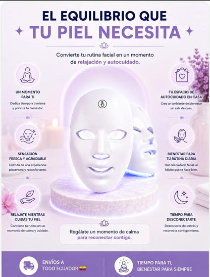 MASCARA FACIAL LED 7 COLORES PRO + ENVIO GRATIS
